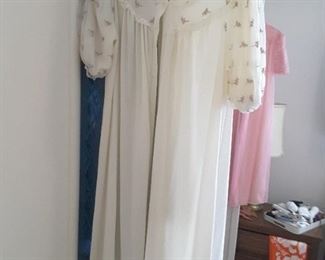 Lovely White Overcoat with Pink Roses.