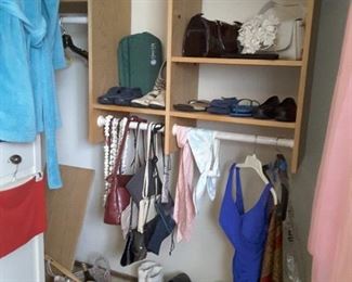 Small Closet with Vintage Shoes and Bathing Suits and Purses and Much More.
