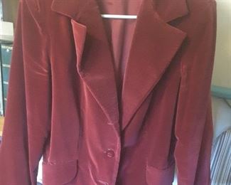 Burgundy Robert of California Women's Jacket. Velour.
