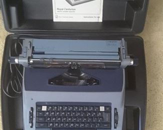 Royal Centurion Electric Portable Typewriter with Instructions in Case.