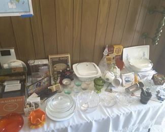 Vintage Glassware/Bakeware, Cookware, and Collectibles from Travels