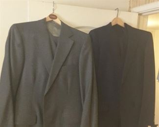 Men's J.P. Jones No Size, 3 Piece All Wool Gray. Men's No Size 3 Piece Navy Blue Wool.