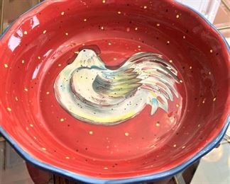 Susan Winget rooster pasta bowl