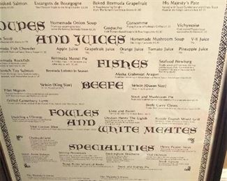 Framed menu