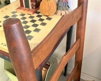 4 ladder-back chairs with this type top