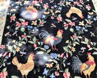 5 feet x 8 feet rooster rug