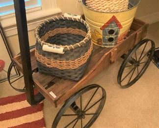 Old wagon; baskets