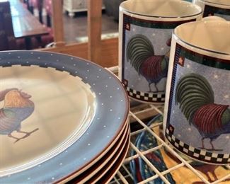 Rooster dishes by Susan Winget (Certified International)