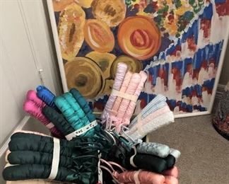 Padded hangers; colorful art
