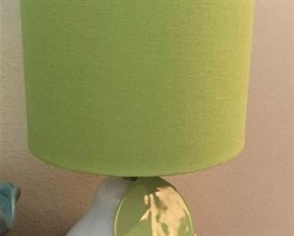 One of two pear-shaped lamps