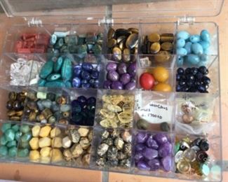 Tiger eye beads, amethyst beads, rutilated quartz, etc. beads