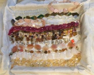 Rutilated quartz, moonstone, mobe pearl drops, 