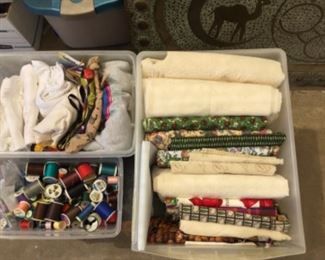 Thread, assorted fabrics