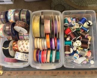Thread, bobbins, ribbons