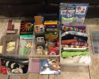 Wire winder, (2 available,) fabric,  markers, craft supplies