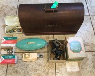 Cover only, sold the machine at previous sale, oops, and accessories and attachments for various machines, all sold separately , inc. singer hand crank pinker