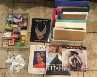 Paper art packages of corners, mounts, etc., paper by the inch thick, round crystal brilliant cut for jewelry, 