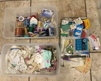 Wire for jewelry making, sewing needles, thimbles, laces, sewing packages