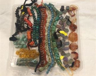 Amber, druzy quartz, turquoise, etc. beads