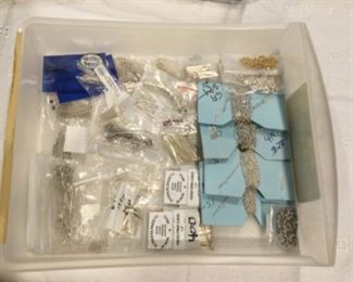 Silver jewelry making pins, chains, 