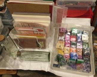 Femo clay for art, triangle bottles, paper card packages and scrapbook paper, more than shown, cork sheet