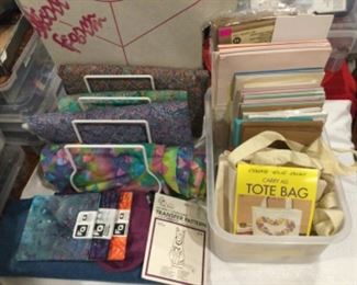 Batik fabrics, T shirt boards, tote bags, paper packages, 