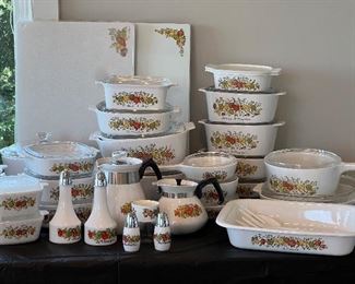 RARE VINTAGE CORNING WARE SPICE OF LIFE L'ECHALOTE LA SAUGE SET