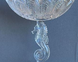 WATERFORD CRYSTAL SEAHORSE CENTER PIECE