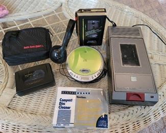 Portable CD Player, Personal Cassette Player, Cassette Recorder, and VHS Rewinder
