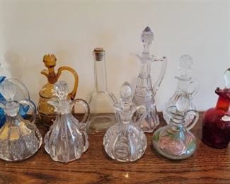 Oil and Vinegar Cruets with Stoppers