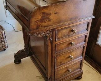 19th Century Burr Pop Up Davenport Desk