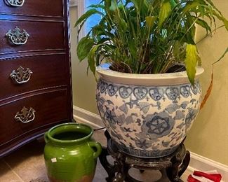 Blue & white planters & more 