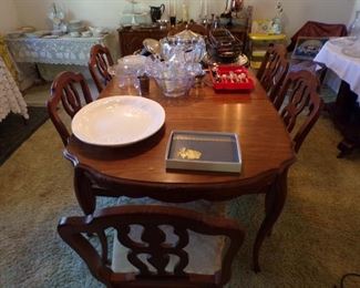 walnut dining table 6 chairs