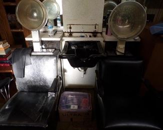 Beauty shop station 2 drier chairs