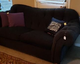 Ethan Allen Sofa, rug, wall decor