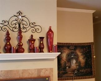 Pottery, candles, ironwork, tapestry