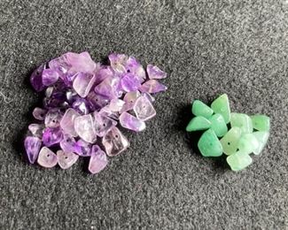 Drilled And Polished Amythyst And Adventurine