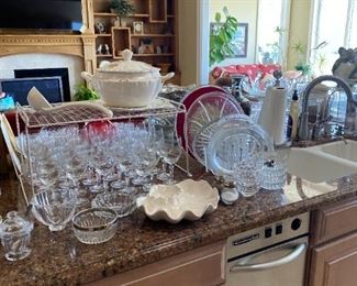 stemware and cut crystal items