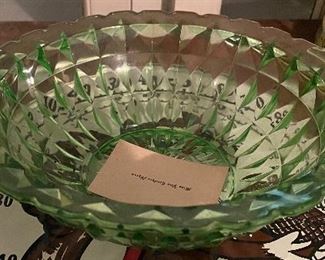 Green Depression Glass Bowl