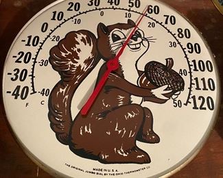 Vintage Squirrel Themed Thermometer