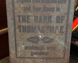 Early Bank of Thomasville Tin Match Safe