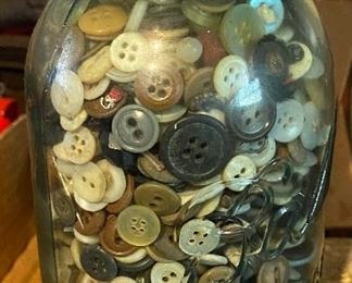 Blue Jar Full of Buttons