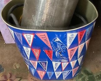 Tin Litho College Trash Can