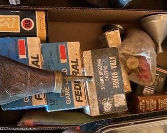 Vintage Powder Flask/Shotgun Shells