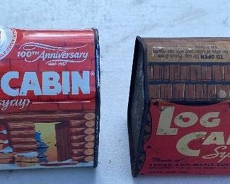 Log Cabin Syrup Cans