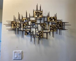 Very cool Brutalist nail wall sculpture from Sculptor's Guild Ltd.