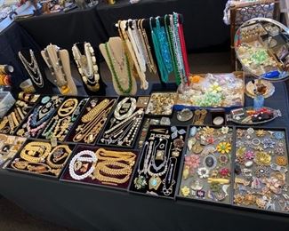 Lots of costume jewelry! Much of it Trifari, Napier, Sarah Coventry...some in sets.
