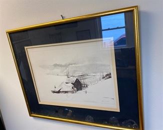 Andrew Wyeth pencil signed "The Corner" print.