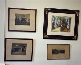 Original and signed Wallace Nutting tinted photographs.