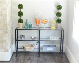 Glass Top and Metal Console